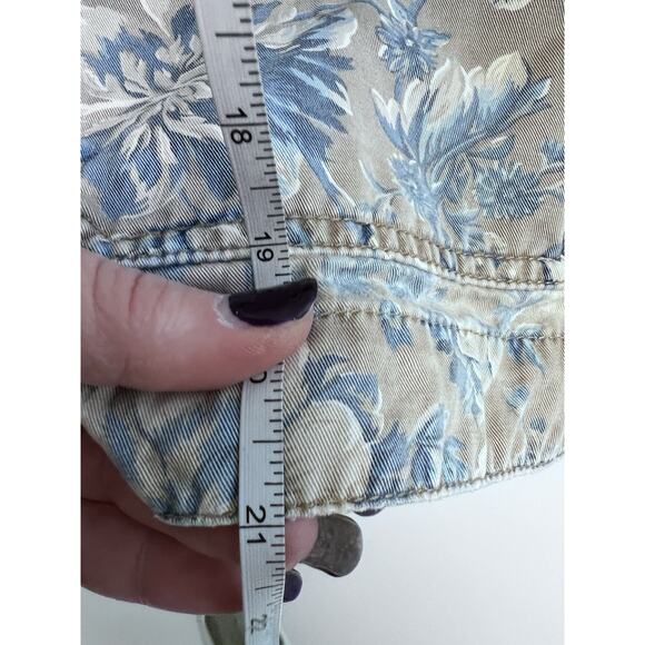 Vintage Lizwear Jacket Womens Small P Denim Floral Trucker Crop Boxy Pockets 90s - Picture 6 of 10
